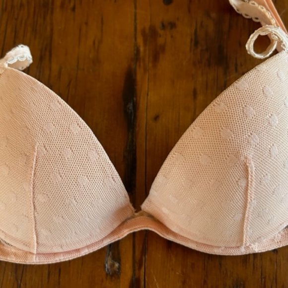La Perla Swiss Dot Mesh Overlay Light Pink Bra - Picture 7 of 8